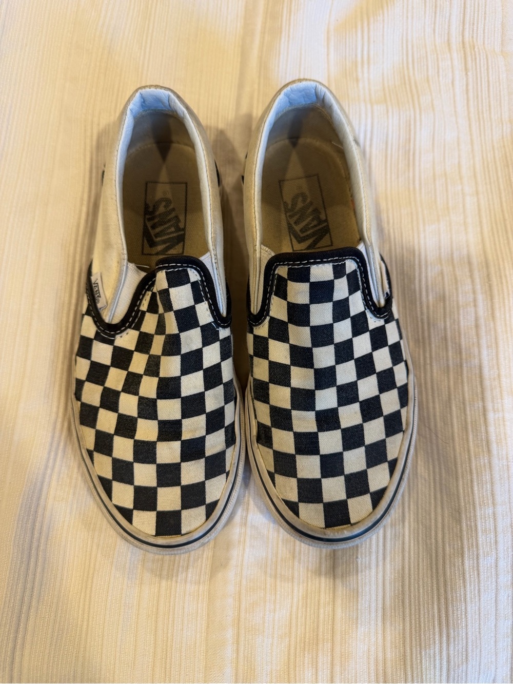 Vans Checkerboard Slip-On Sneakers - Black & White